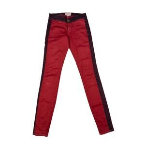 Current Elliott - Side Panel Skinny Jeans in Red